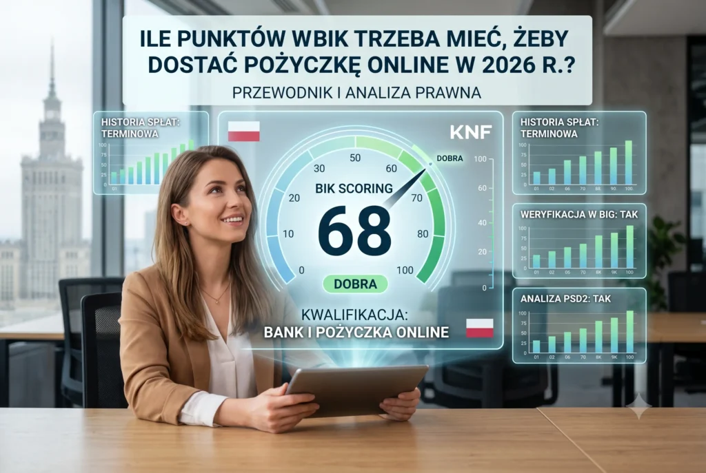 Ile punktów w BIK trzeba mieć, żeby dostać pożyczkę online w 2026 r.? Przewodnik i analiza prawna