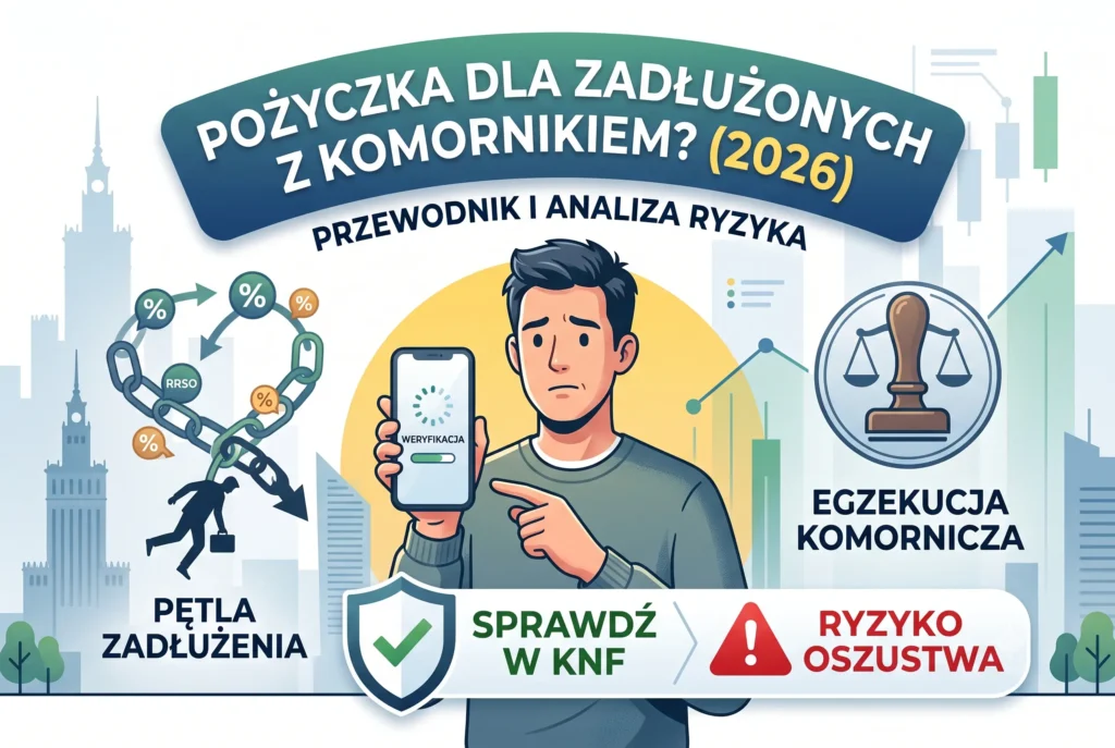 Pożyczka dla zadłużonych z komornikiem (2026): Jak to działa, ile naprawdę kosztuje i jak uniknąć oszustwa?